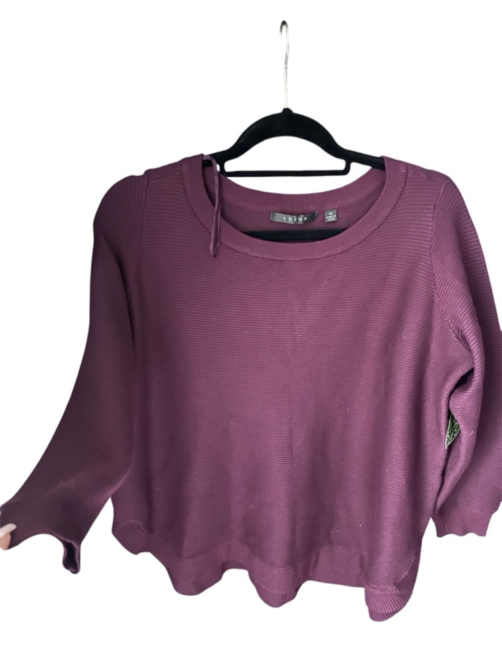 Cyrus purple cozy tight knit sweater top size 1X